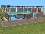 Maison préfabriquée avec une grande piscine