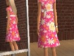 Robe fillette Barbie fleurie