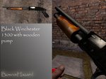 Black Winchester 1300 with Wooden Pump