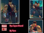 Ryu en kimono aux couleurs du japon